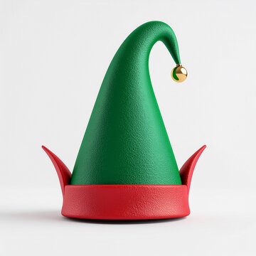 3D elf hat and ears icon square composition 1:1 isolated