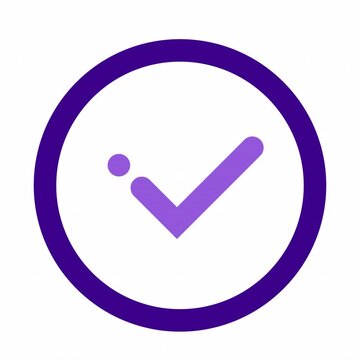 Circle Check animation icon for social media, presentations, videos, websites. Alpha Channel