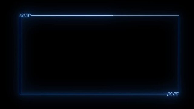 neon glowing border frame lower third and UI box motion graphics element animation.