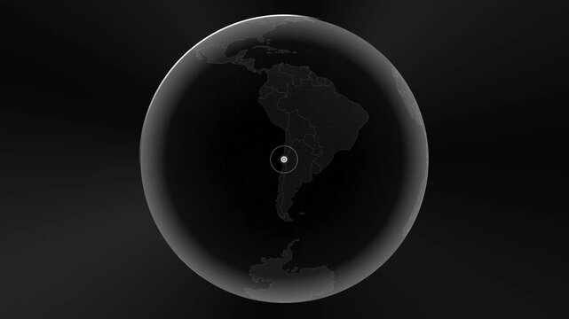 Global Network Connection to Chile Digital Earth Map