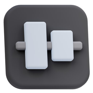 Vertical Align Center Tool Icon 3D