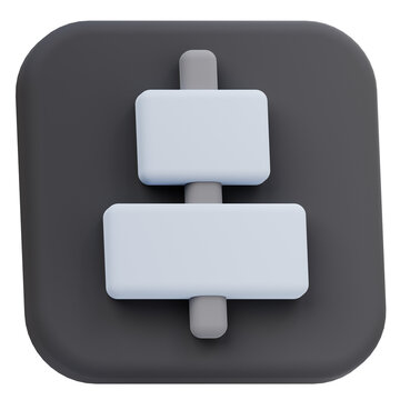 Horizontal Align Center Tool Icon 3D
