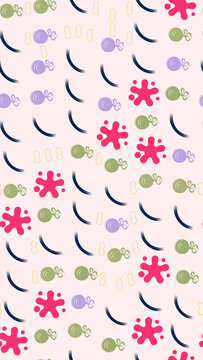 Stylized graphic pattern with abstract shapes