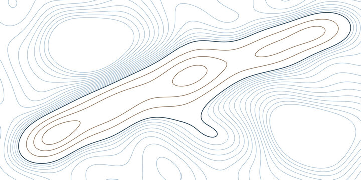 An abstract topographical map with contour lines indicating elevation changes, rendered in a minimalist style with a muted color palette.