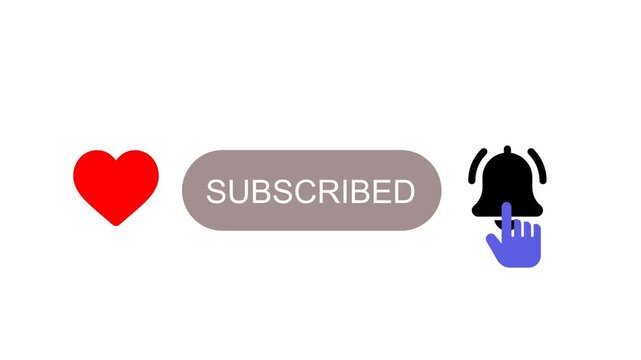 Subscribe Button Animation with Notification Bell and Social Media Engagement
