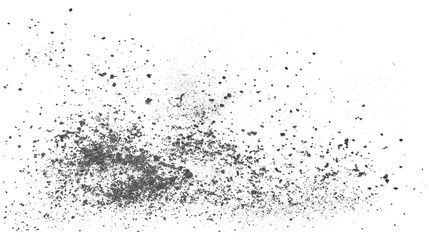 Obraz premium Dust and sand create a vector background with grain particle overlay, featuring black grainy dirt, gritty powder texture, scattered specks and rough grunge effect on white