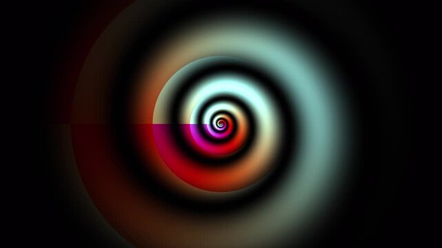 Hypnotic Droste Spiral Tunnel Rotating in Seamless Loop, Colorful Psychedelic Vortex Abstract Animation