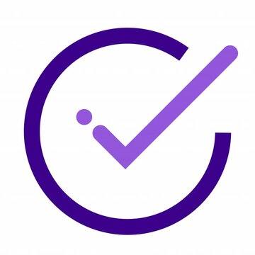 Circle Check Out animation icon for social media, presentations, videos, websites. Alpha Channel