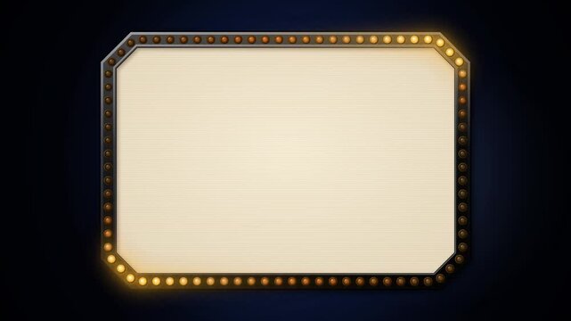 Marquee Border Loop Video with Glowing Yellow Lights