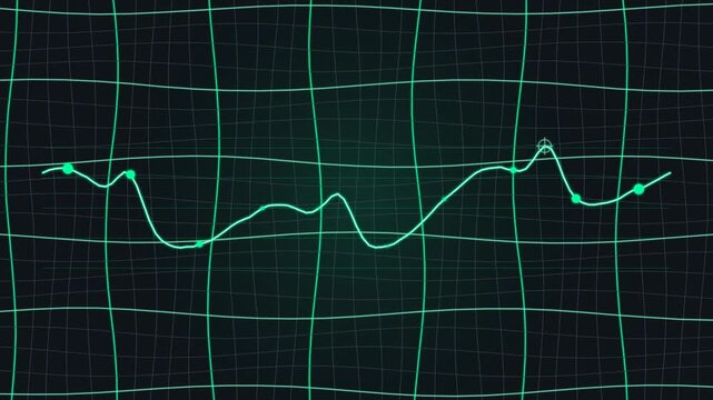 Heartbeat Waveform Animation Looping with a Grid Background. Medical Visualization, Data Representation
