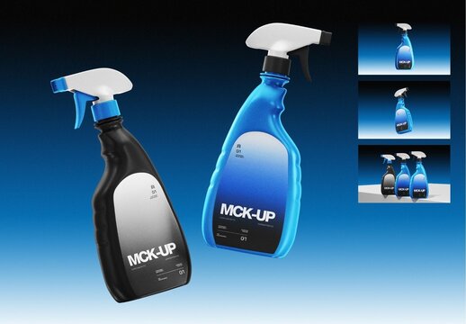 Plastic Spray Bottle Mockup