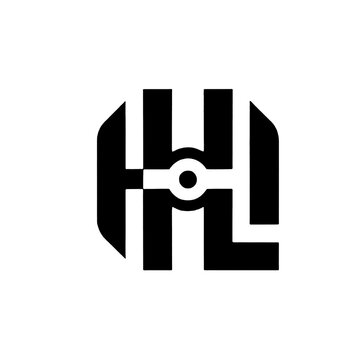 Industrial Letter H Monogram Logo Vector Illustration. design featuring the letter H with mechanical details and a center point.