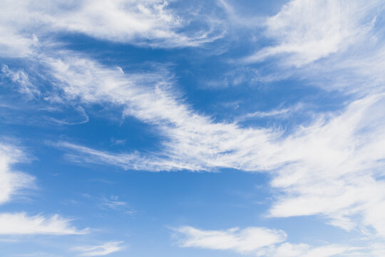 White clouds and blue sky
