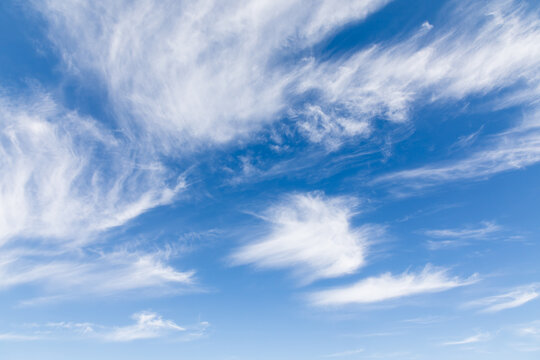 White clouds and blue sky
