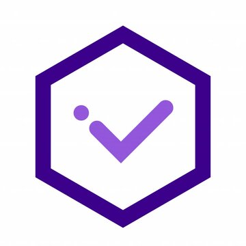 Hexagon Check animation icon for social media, presentations, videos, websites. Alpha Channel