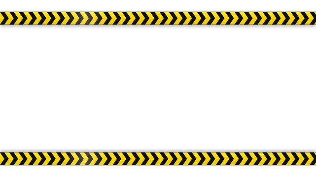 Caution warning tape stripes on white background