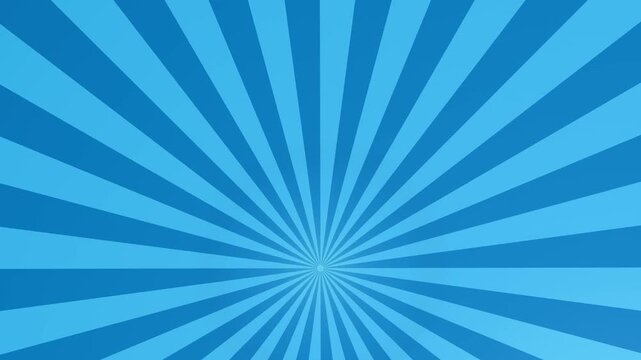 Blue sunburst background retro comic style animation loop