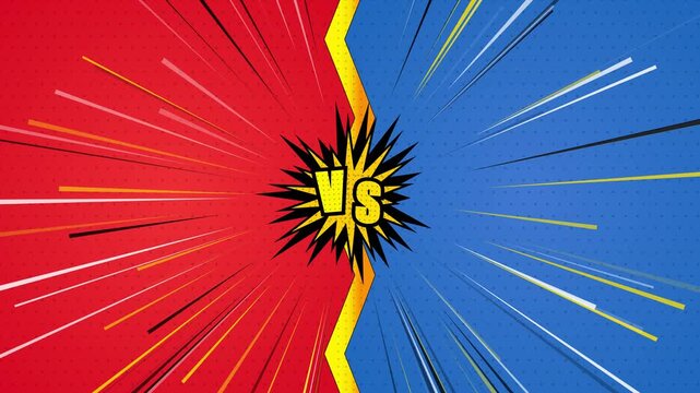 Versus screen background with comic style explosion effect