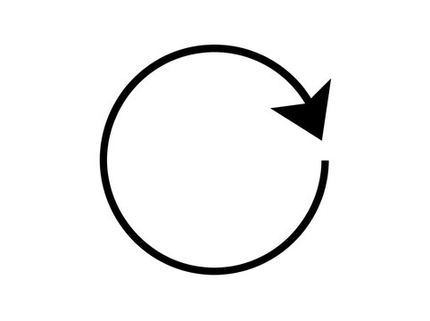 Simple black circular arrow pointing clockwise