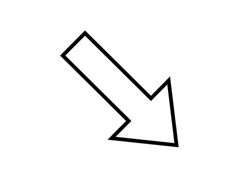 Black downward arrow icon with sharp edges