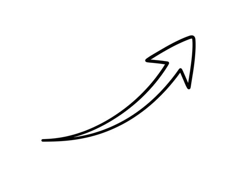 Black upward curved arrow with arrowhead pointing right