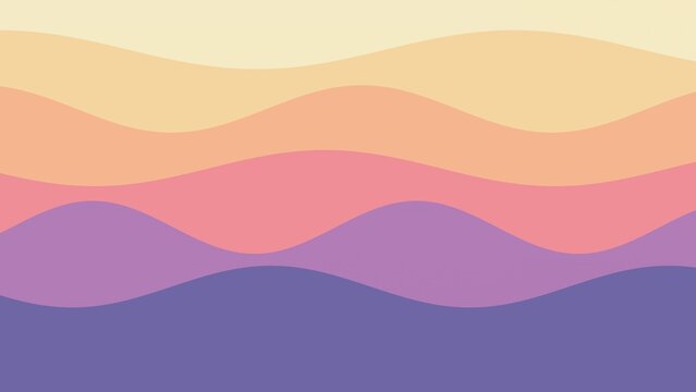 Layered Paper Cut Waves Sunset Pastel Gradient Background