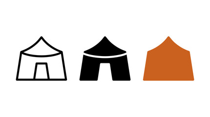 Camping tent icon set for outdoor recreation design © Al Rafi