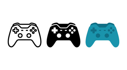 Three styles of gamepad controller icons for gaming interface © Al Rafi