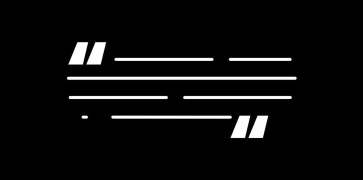 Simple black minimalist quote marks graphic element typography punctuation.
