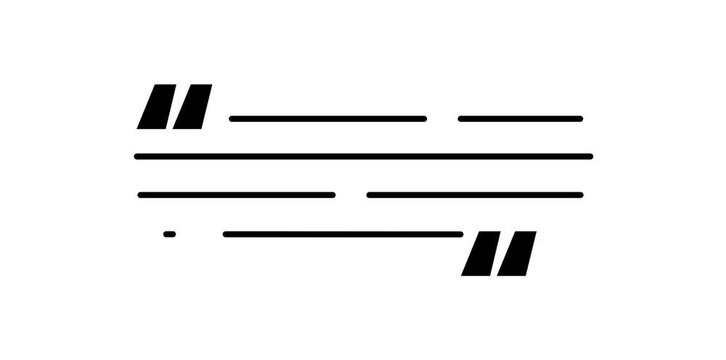 Animated Review Quote Text Black Line Icon. Customer testimonial feedback statement and opinion content concept. Icon animation on transparent background
