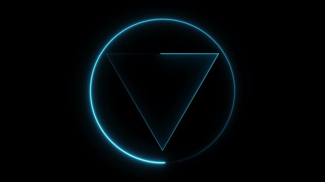 Video, audio neon play button icon . glowing play button. Press to play