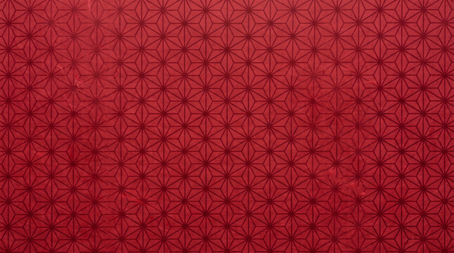 Red Asanoha Japanese Geometric Pattern Background
