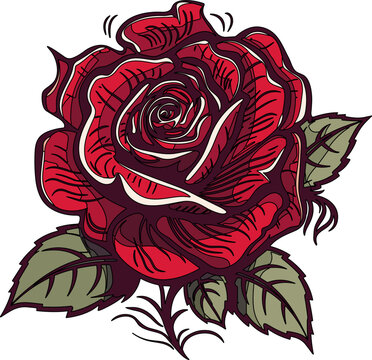 Rose design elements handdrawn classic petal.eps