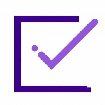Rectangle Check Out animation icon for social media, presentations, videos, websites. Alpha Channel