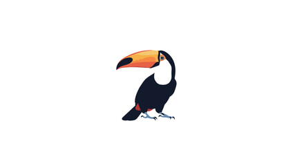 Fototapeta premium Colorful exotic toucan bird head graphic on clean white background