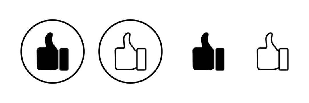 Like icon symbol for apps and websites. Thumbs up sign and symbol. Hand like