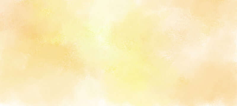 Abstract yellow watercolor background with soft cream texture, warm light, and subtle cloudy color variation for gentle artistic design