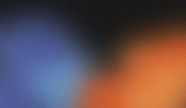Abstract gradient background with blue and orange light blending through dark space, creating soft atmospheric texture for modern design