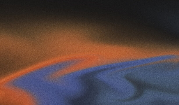 Abstract blue and orange light wave with soft gradient and flowing texture creating calm atmospheric background for creative design