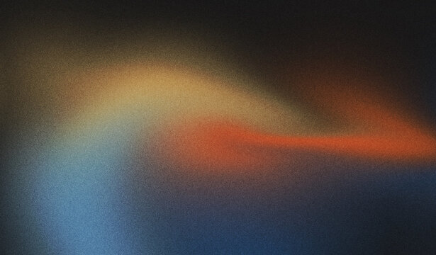 Abstract blurred light gradient with warm orange glow, cool blue shadow, and soft atmospheric texture creating cinematic background
