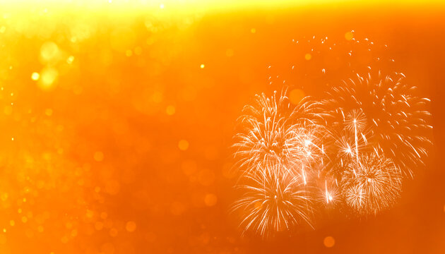 White Firework with orange background	