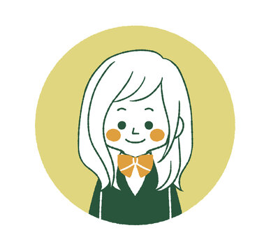 笑顔の女子学生のアイコン