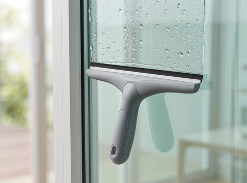 Window Squeegee for Glass Cleaning and Water Removal