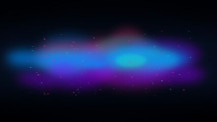 Dark abstract cosmic background with glowing cyan and purple nebula light and floating dots © MDAmanullah