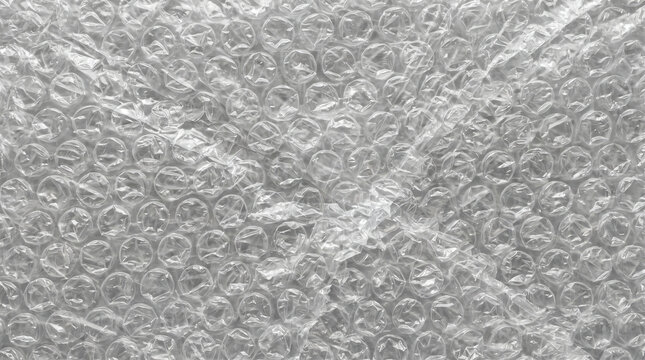Clear bubble wrap plastic texture background with transparent