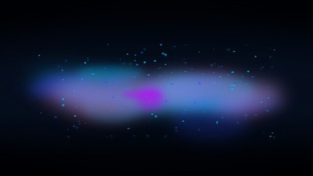 Deep space background featuring glowing blue and purple nebula light with floating particles