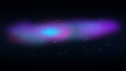 Cosmic nebula background with vibrant purple and blue light and floating space particles © MDAmanullah