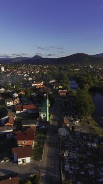 Drone Footage of the Green Landscape in Bihac