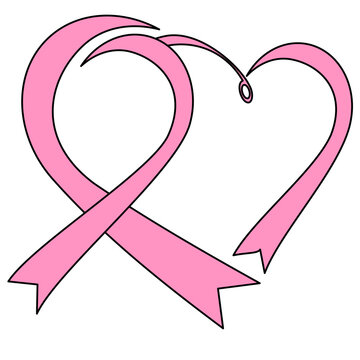 Infinity Breast Cancer Awareness Ribbon Heart Design