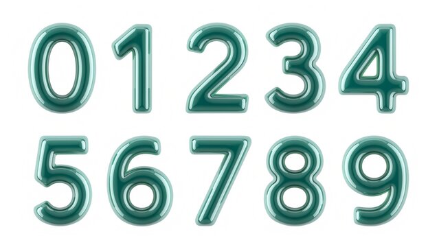 Creative 3D numbers set 0 to 9 rendered in sparkling goldstone, variscite, and royal sugilite textures for luxury fashion branding.